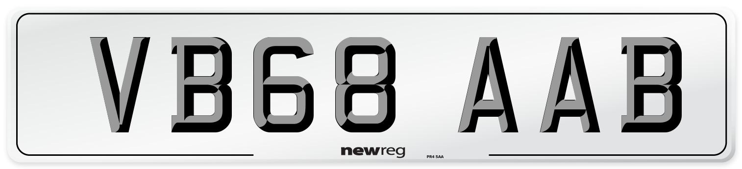 VB68 AAB Number Plate from New Reg